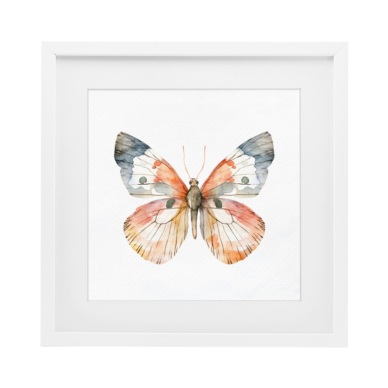 Stupell Industries Warm Watercolor Butterfly Framed Print Under Glass, design by Kim Allen